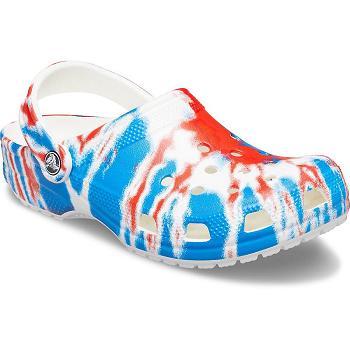 Crocs Classic Tie-Dye Graphic Clog Cervene / Modre - Damske Dreváky